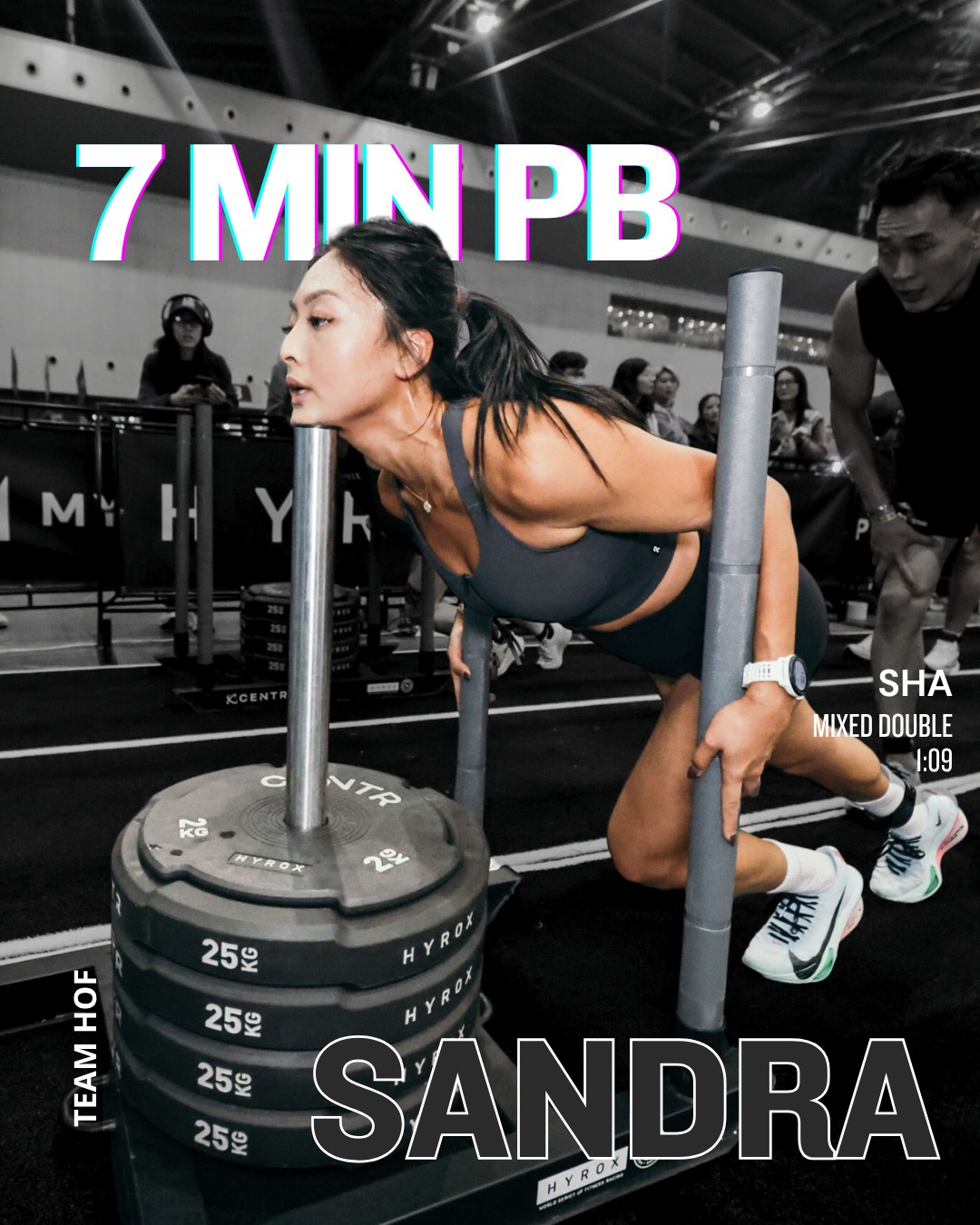 Sandra, 7 minute PB