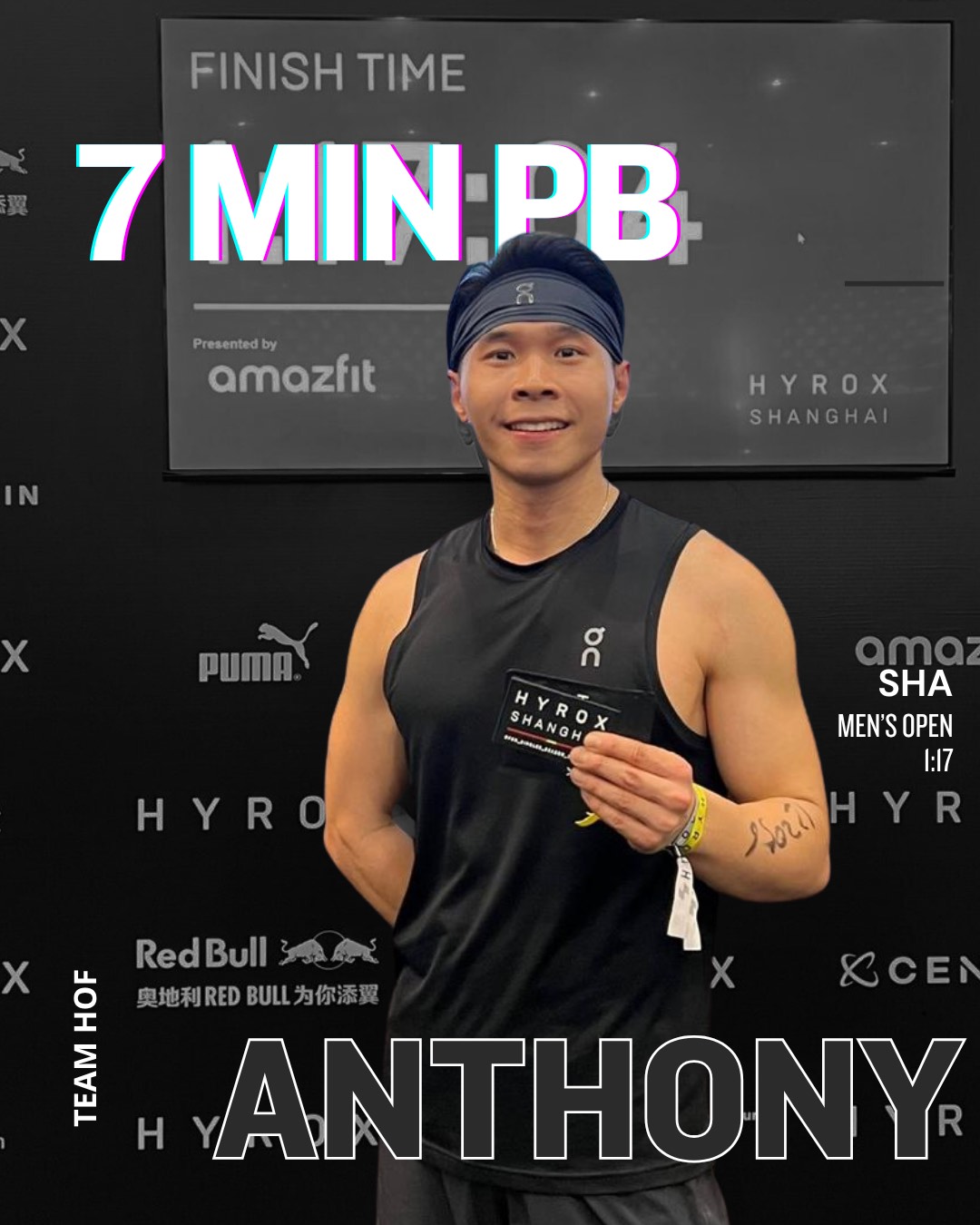 Anthony, 7 minute PB