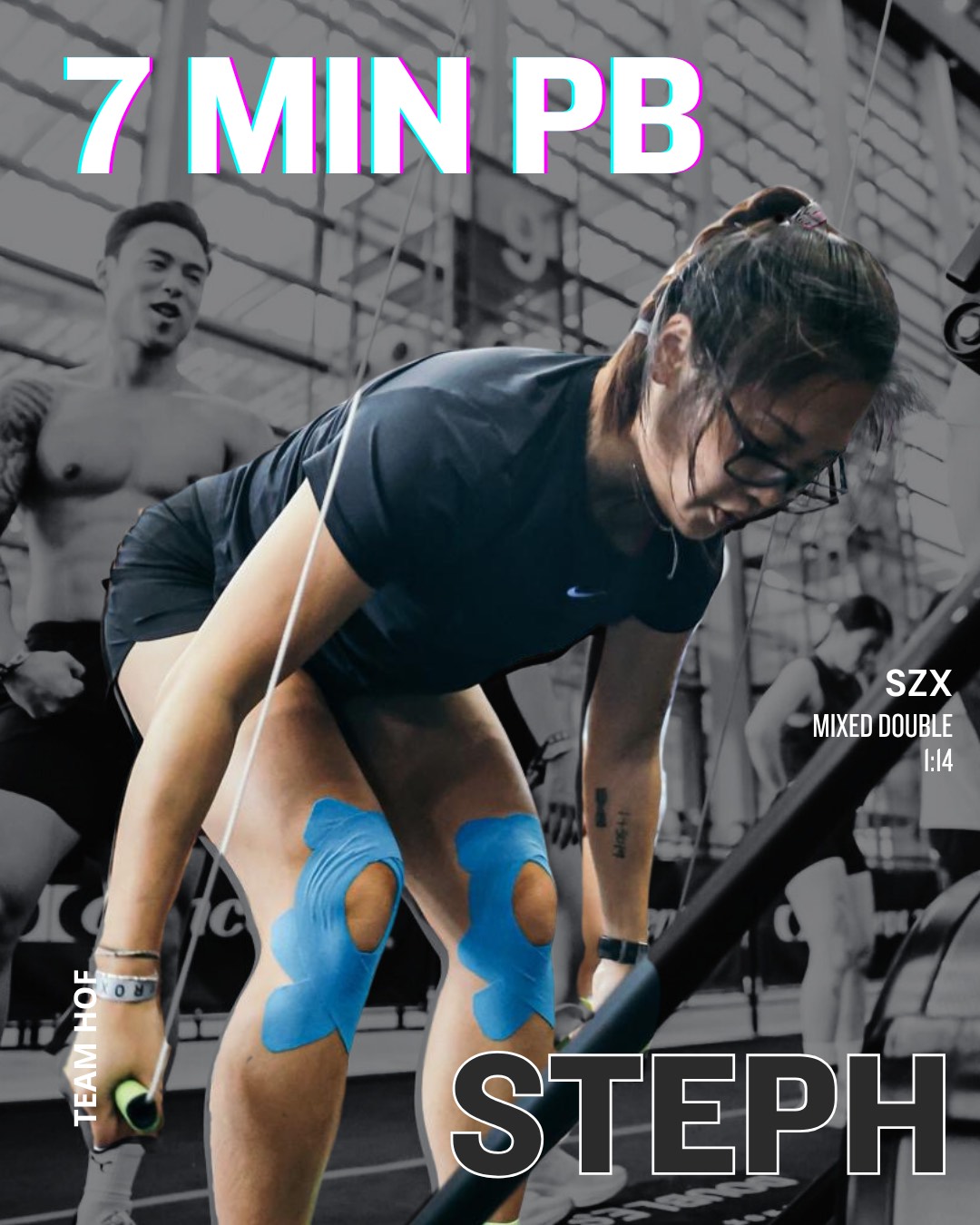 Steph, 7 minute PB