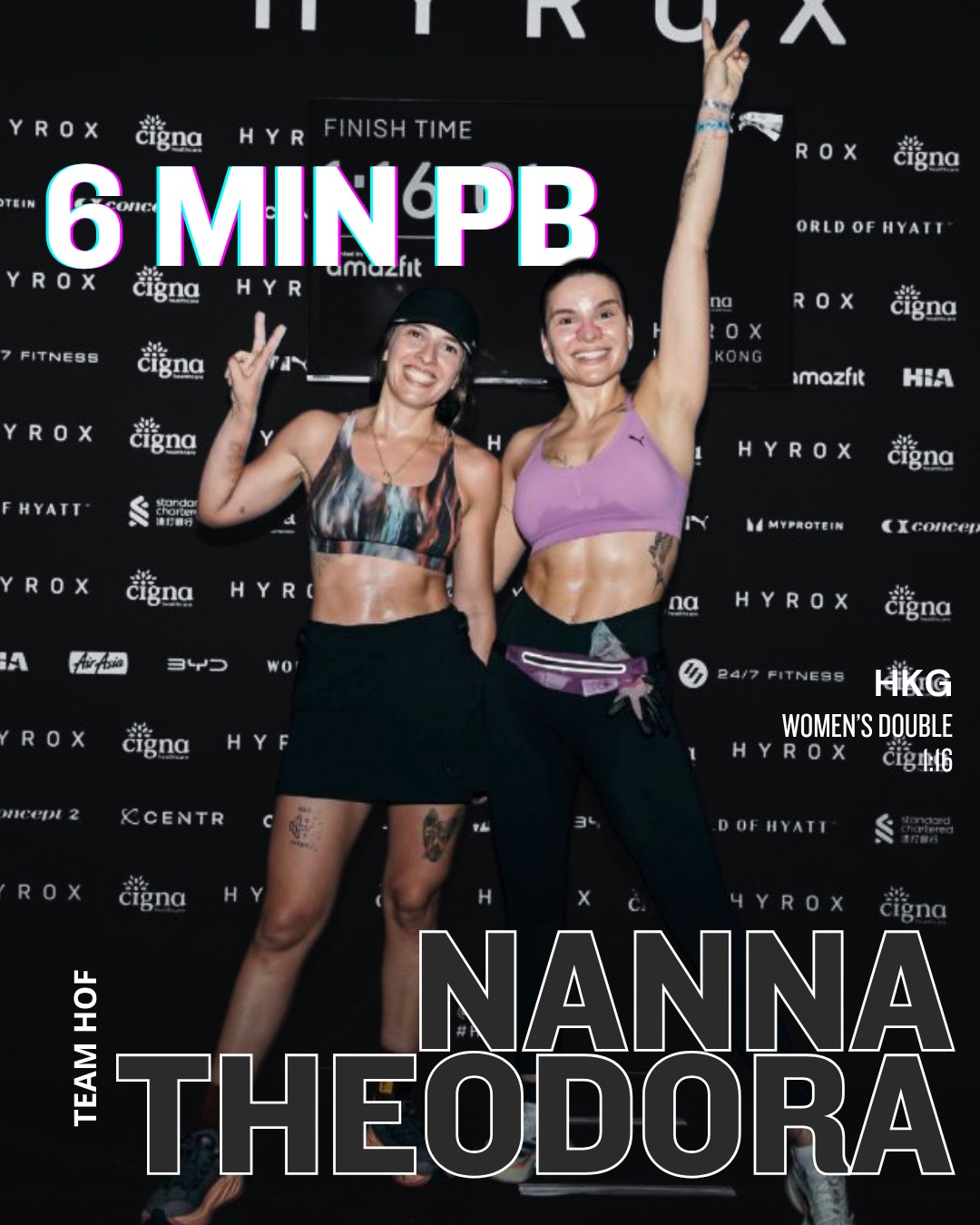 Nanna and Theodora, 6 minute PB
