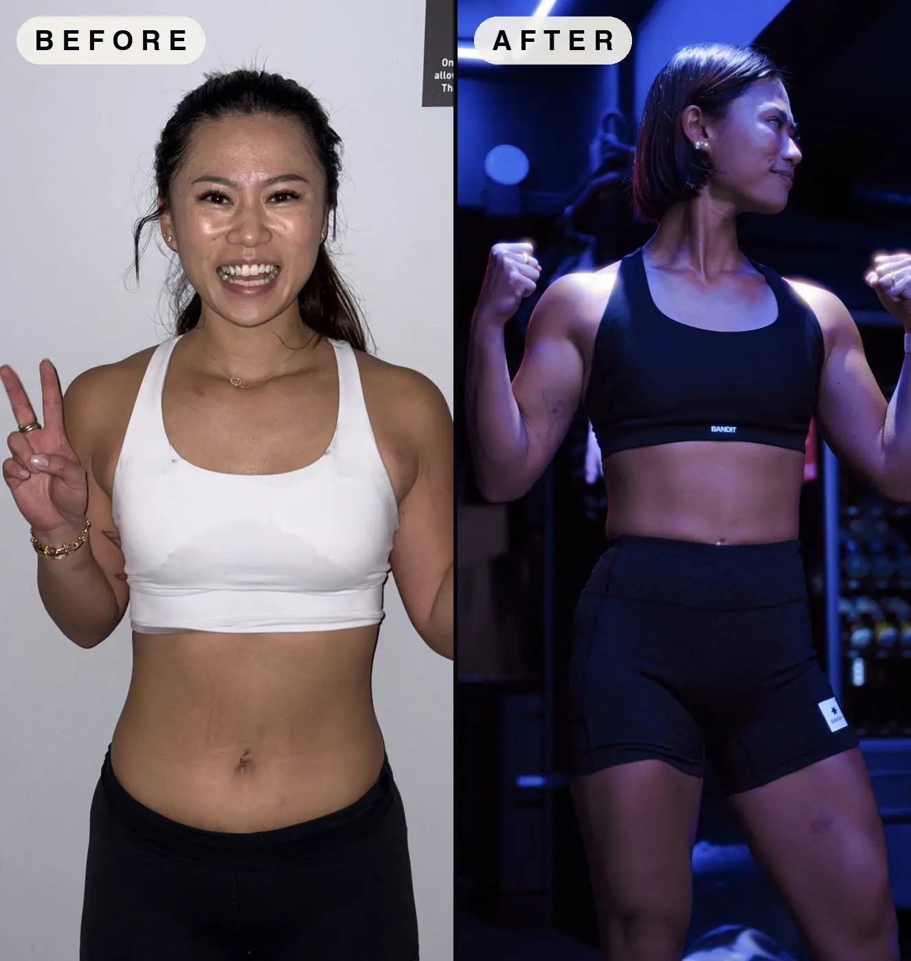 Client before and after, House of Fitness personal training