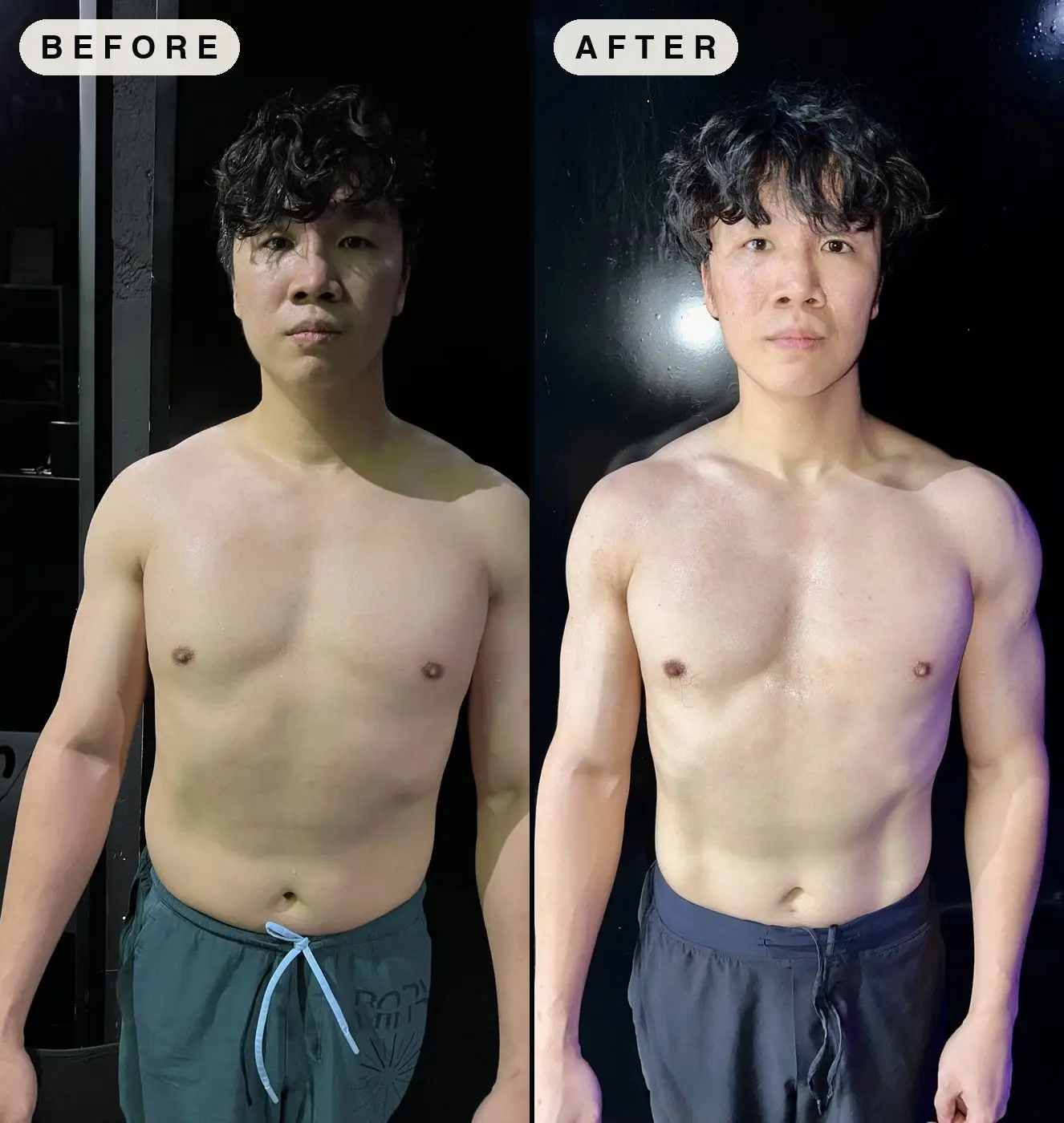 Client before and after, House of Fitness personal training